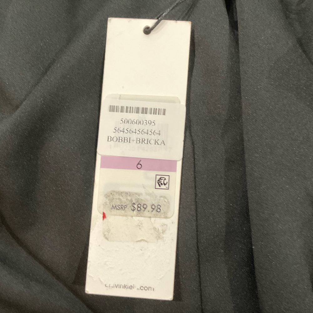 Calvin Klein Women's Black Knee Length Dress Size 6 Long Sleeve Casual NWT!! - Picture 9 of 9
